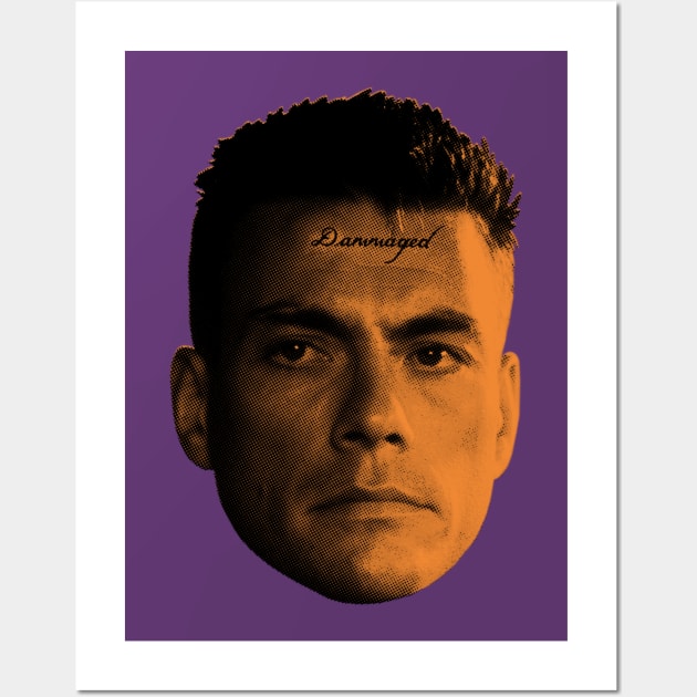 Jean Claude Van Damme "Dammaged" forehead tattoo Wall Art by BryanWestArt